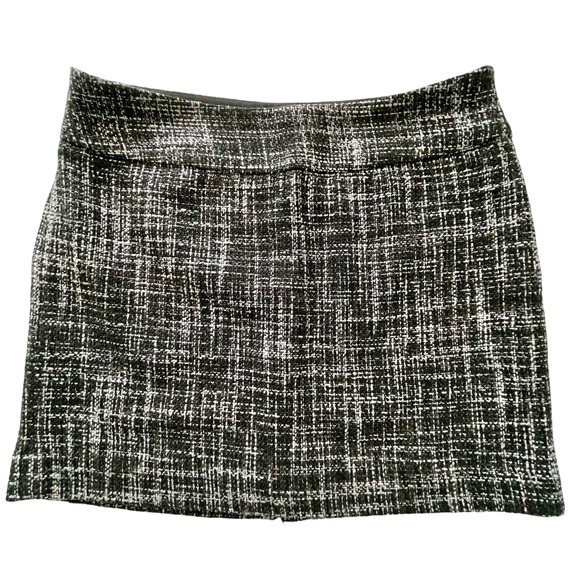 The Limited Dresses & Skirts - The Limited Black/White Lined Tweed Mini Skirt Sz10 Side Zip